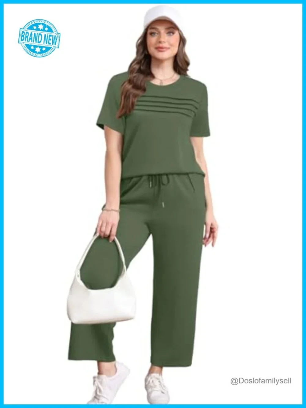 Two Piece Lounge Set Short Sleeve Top Wide Leg Pants